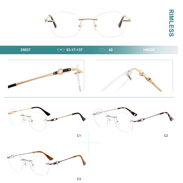 Rimless metal frames for glasses Big City 25637