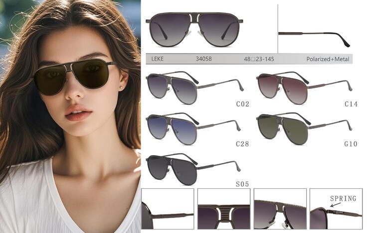 Polarized metal sunglasses for women Leke LK34058