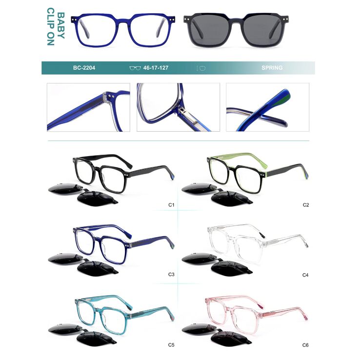 Plastic acetate frame for kids with spring hinges + polarized clip-on Big City BC2204S