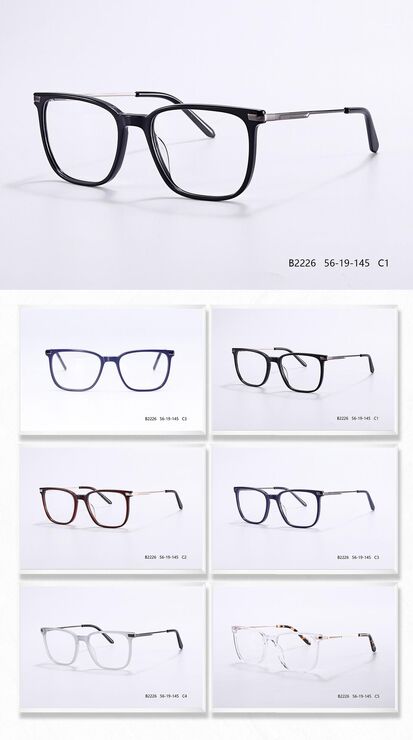 Plastic acetate frame for men with spring hinges B2226-DA