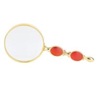 Magnifier, magnifying glass with handle 双玉52红色-XX-1, diameter: 52 mm, magnification: 10X