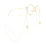 Металлическая нескользящая цепочка золотого цвета, с подвеской в виде цветка, для очков и масок GA017