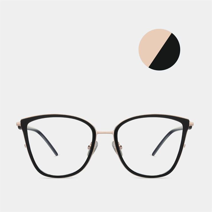 Combined frame (metal + TR90) or glasses with blue light protection, with spring hinges FA87106