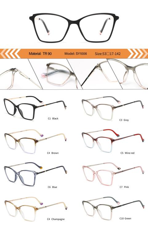 Plastic TR90 frame for women with spring hinges SY1006-DA