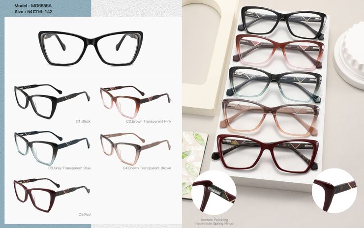 Plastic acetate frame for women, with spring hinges Big City MG6855A