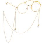 Metal non-slip chain, with pearls, for glasses and masks GL481