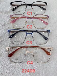 Metal frame for glasses with spring hinges 2240B