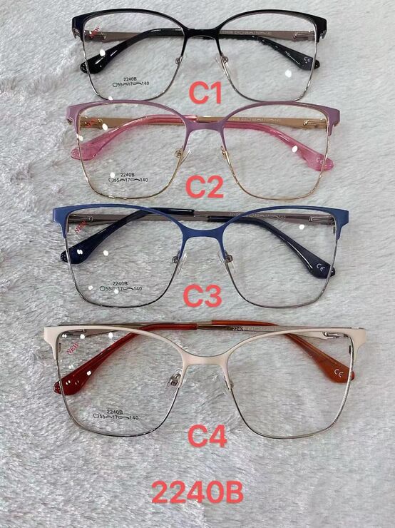 Metal frame for glasses with spring hinges 2240B
