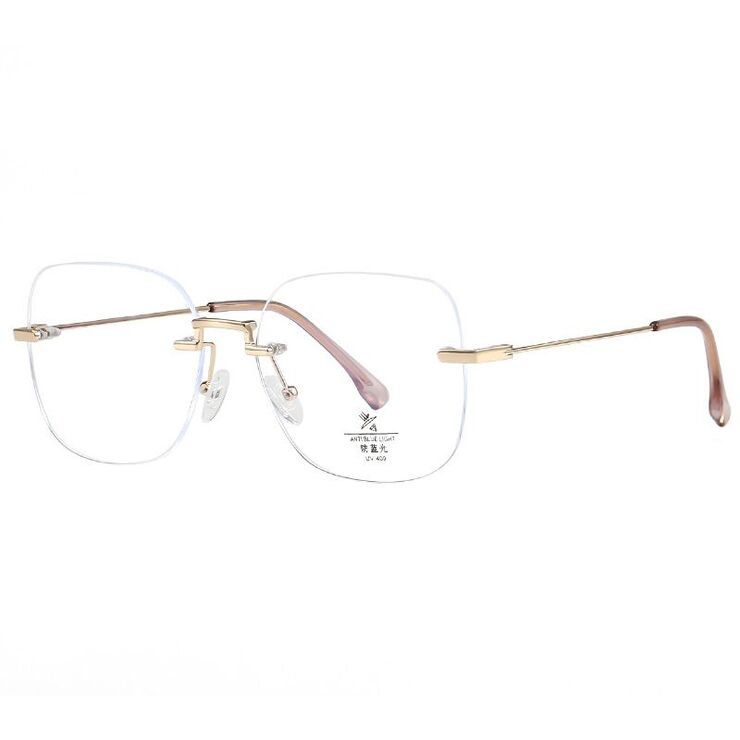 Rimless metal frames with Blue Ray Cut lenses MAMO F99105