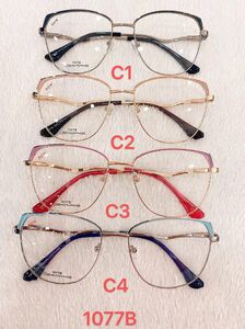 Metal frame for glasses with spring hinges 1077B