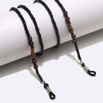 Black plastic non-slip bead chain, for glasses and masks GL1475