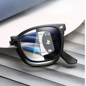 Photochromic plastic glasses for reading, portable, multi-focus, with Blue ray cut protection, diopters from +1.00 to +4.00 KY8082折叠变色多焦点
