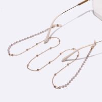 Металлическая нескользящая цепочка золотого цвета, с жемчугом, для очков и масок GL1435