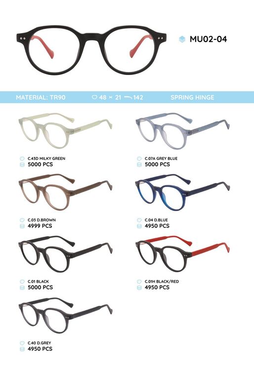 TR90 plastic eyeglasses frame MU02-04
