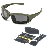 Safety shockproof tactical polarized goggles, 4-lens and box set, X7WU-DX