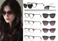 Plastic TR90+CP eyeglasses frame with blue ray cut protection, with spring hinges + sun protection polarized clip-on Leke LK8837