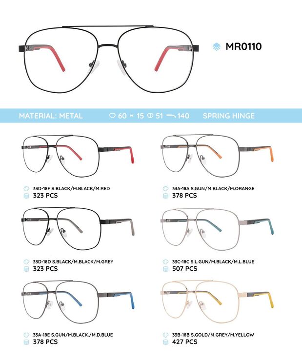 Metal frame with TR-90 temples MR0110