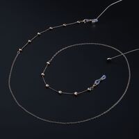 Металлическая нескользящая цепочка золотого цвета, с персмковым сердцем, для очков и масок GL876