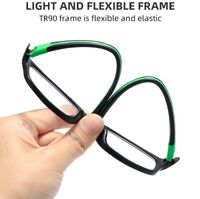 Plastic TR90 glasses for reading, with Blue ray cut protection, diopters from +1.00 to +4.00, RMC=62-64, TR8825-2
