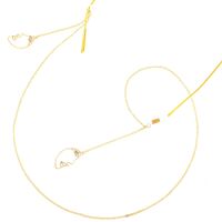 Gold-colored metal non-slip chain, with pendant mask face, for glasses and masks GL303