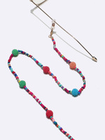 Fashion mixed color rice bead glasses chain with  large beads GL1319