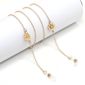 Gold-colored metal non-slip chain, pendant daisy, for glasses and masks GL1032