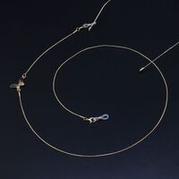 Металлическая нескользящая цепочка золотого цвета, с бабочкой и стразами, для очков и масок GL913