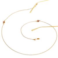 Металлическая нескользящая цепочка золотого цвета, со стразами, для очков и масок GL097