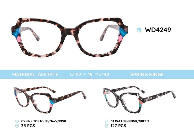 Plastic acetate eyeglasses frame for women WD4249
