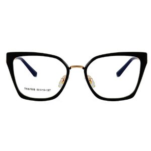 Combined frame (metal + TR90) or glasses with blue light protection, with spring hinges FA87006