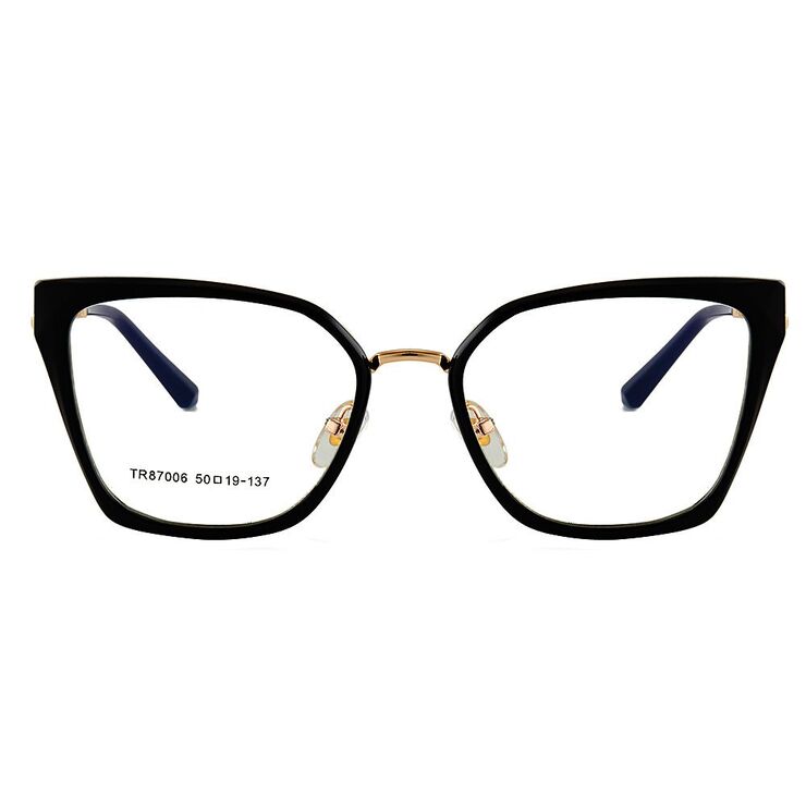 Combined frame (metal + TR90) or glasses with blue light protection, with spring hinges FA87006