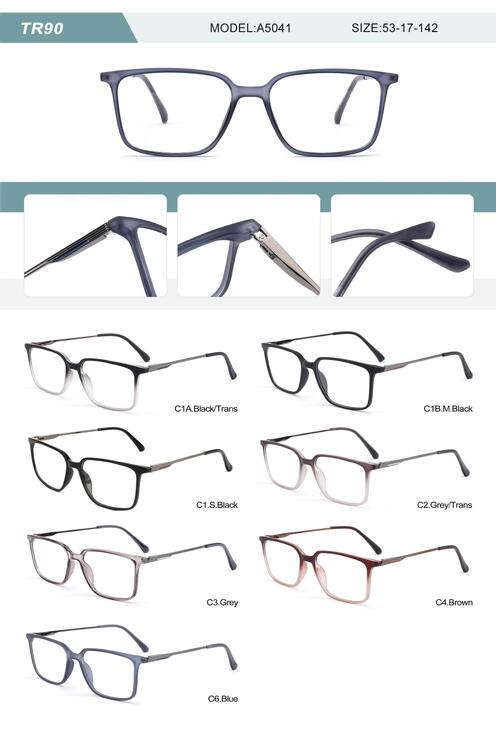 Plastic TR90 frame for men with spring hinges A5041-DA