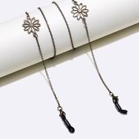 Металлическая нескользящая цепочка бронзового цвета, c цветком, для очков и масок GL188