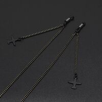 Металлическая нескользящая цепочка черного цвета, с подвеской самолет, для очков и масок GL671