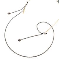 Металлическая нескользящая цепочка черного цвета, с подвеской ромб, для очков и масок GL458