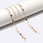 Металлическая нескользящая цепочка золотого цвета, с золотыми сердцами, для очков и масок GL1598