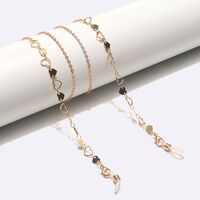 Металлическая нескользящая цепочка золотого цвета, с золотыми сердцами, для очков и масок GL1598