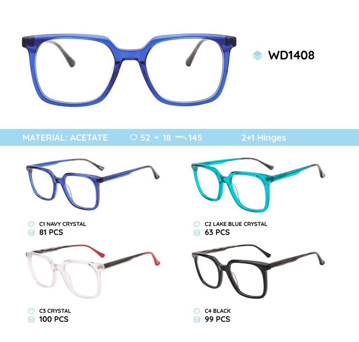 Plastic acetate eyeglasses frame for women WD1408