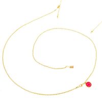 Металлическая нескользящая цепочка, с красным смайликом, для очков и масок GL073-1