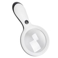 Лупа с универсальной подсветкой, увеличительное стекло с ручкой 3395-XX, диаметр: 88 мм, увеличение: 10X