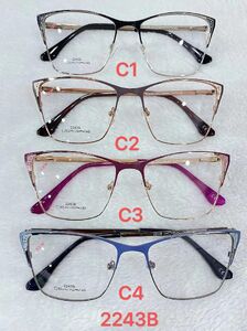 Metal frame for glasses with spring hinges 2243B