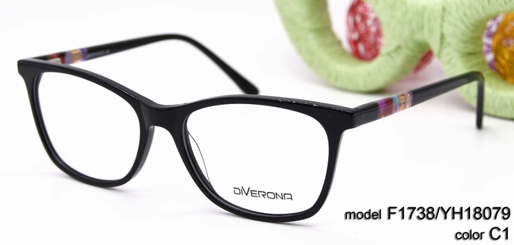 Plastic frames for glasses acetate material DIVERONA F1738-YH18079