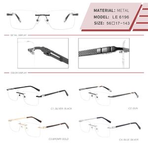Оправа металлическая безободковая на винтах мужская с флексом LE6196-DA