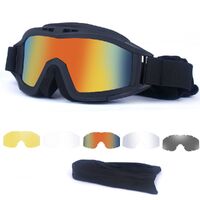 Safety shockproof tactical fog-proof with sponge goggles, set with 3 and 5 lens, 蝗虫大集合-DX