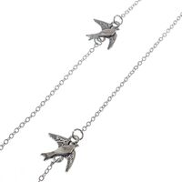 Металлическая нескользящая цепочка серебряного цвета, c ласточкой, для очков и масок GL061