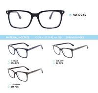 Plastic acetate eyeglasses frame with spring hinges WD2242