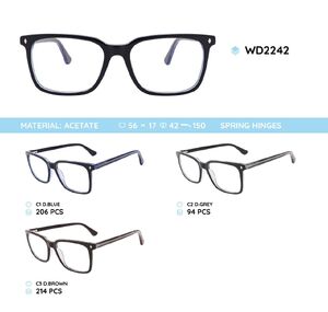 Plastic acetate eyeglasses frame with spring hinges WD2242