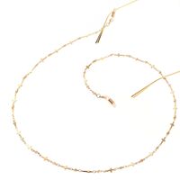 Металлическая нескользящая цепочка, с крестом и бусинами, для очков и масок GL076