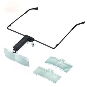 Binocular magnifier with backlight, magnifying glass with head mount 19157-4-XX, magnification: 1,5X, 2,5X, 3,5X