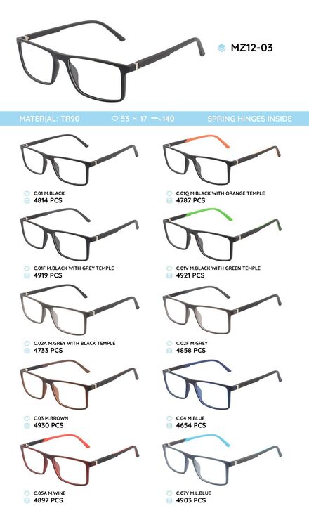 TR-90 plastic frames for glasses MZ12-03